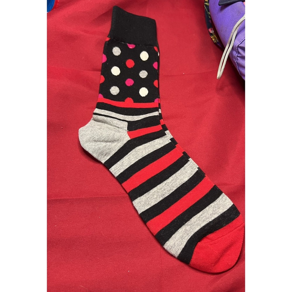 Women Novelty Socks Red Black Grey  Stripes Dots‎ Christmas Valentines Size 4-10